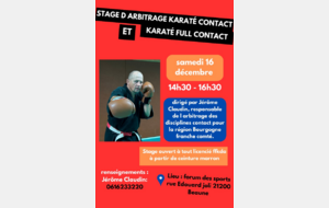 Stage arbitrage Karaté Contact et Full